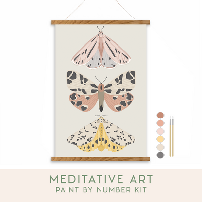Vintage Butterflies Meditative Art Paint by Number Kit