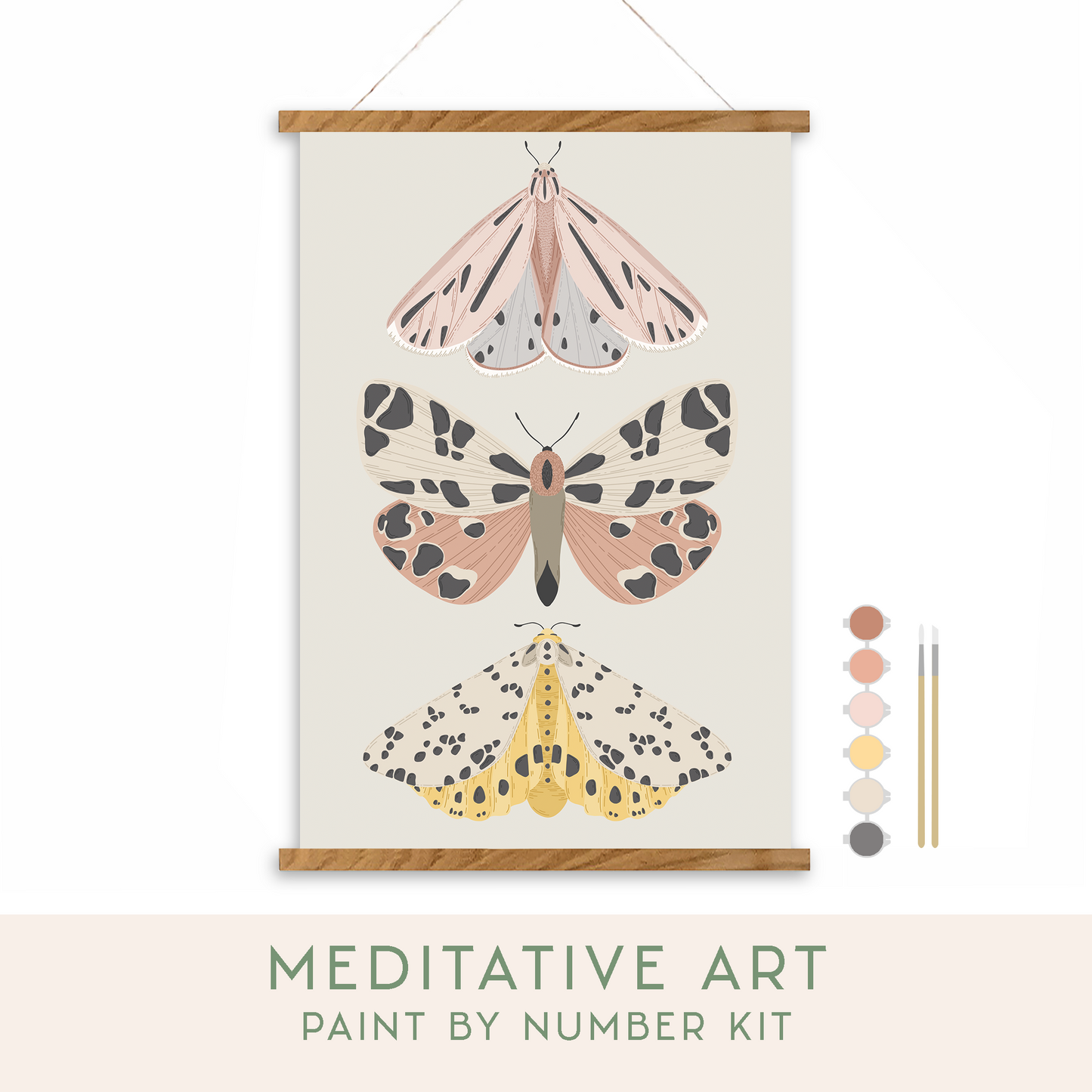 Vintage Butterflies Meditative Art PBN Kit