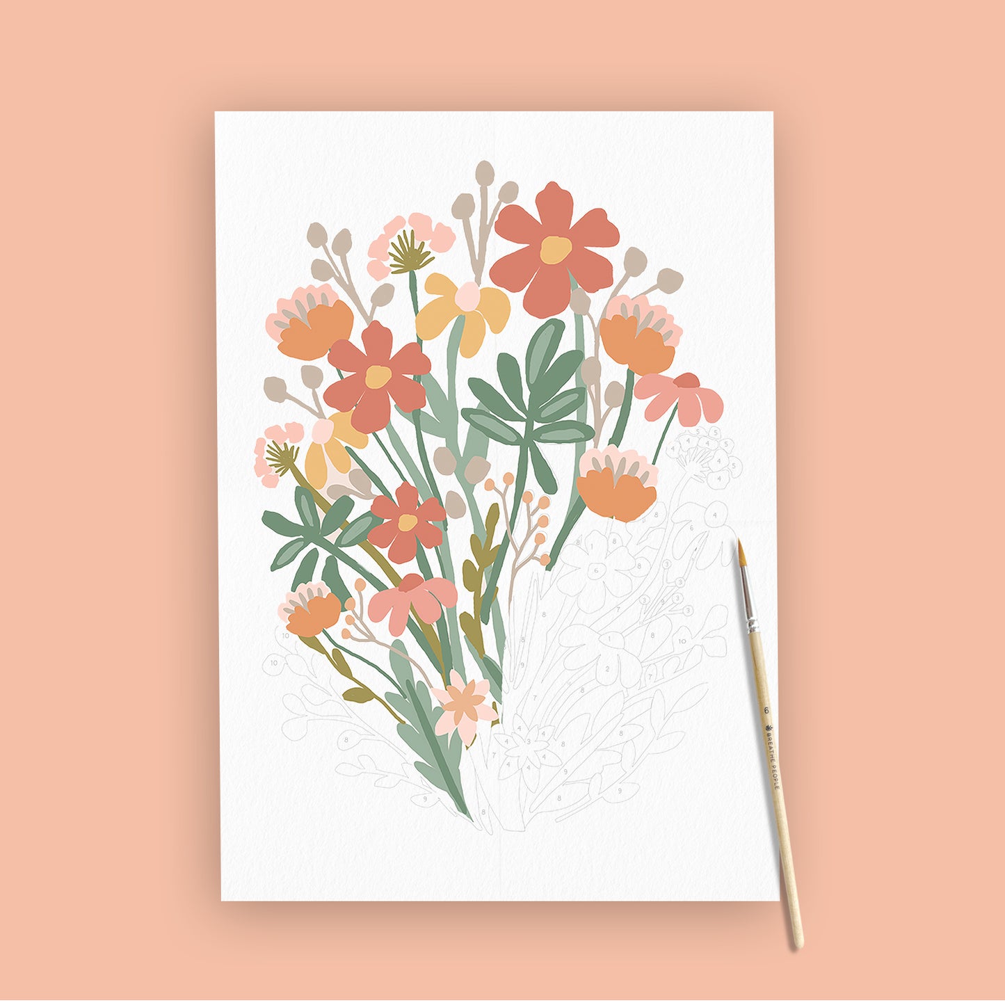 Wildflowers Meditative Art Paint by Number Kit