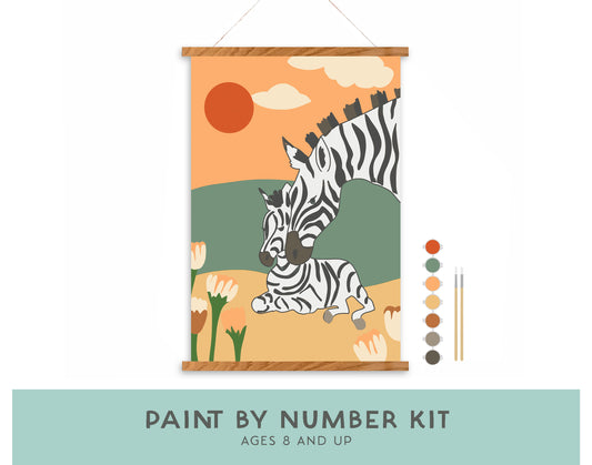 Zebra Family Paint by Number Kit