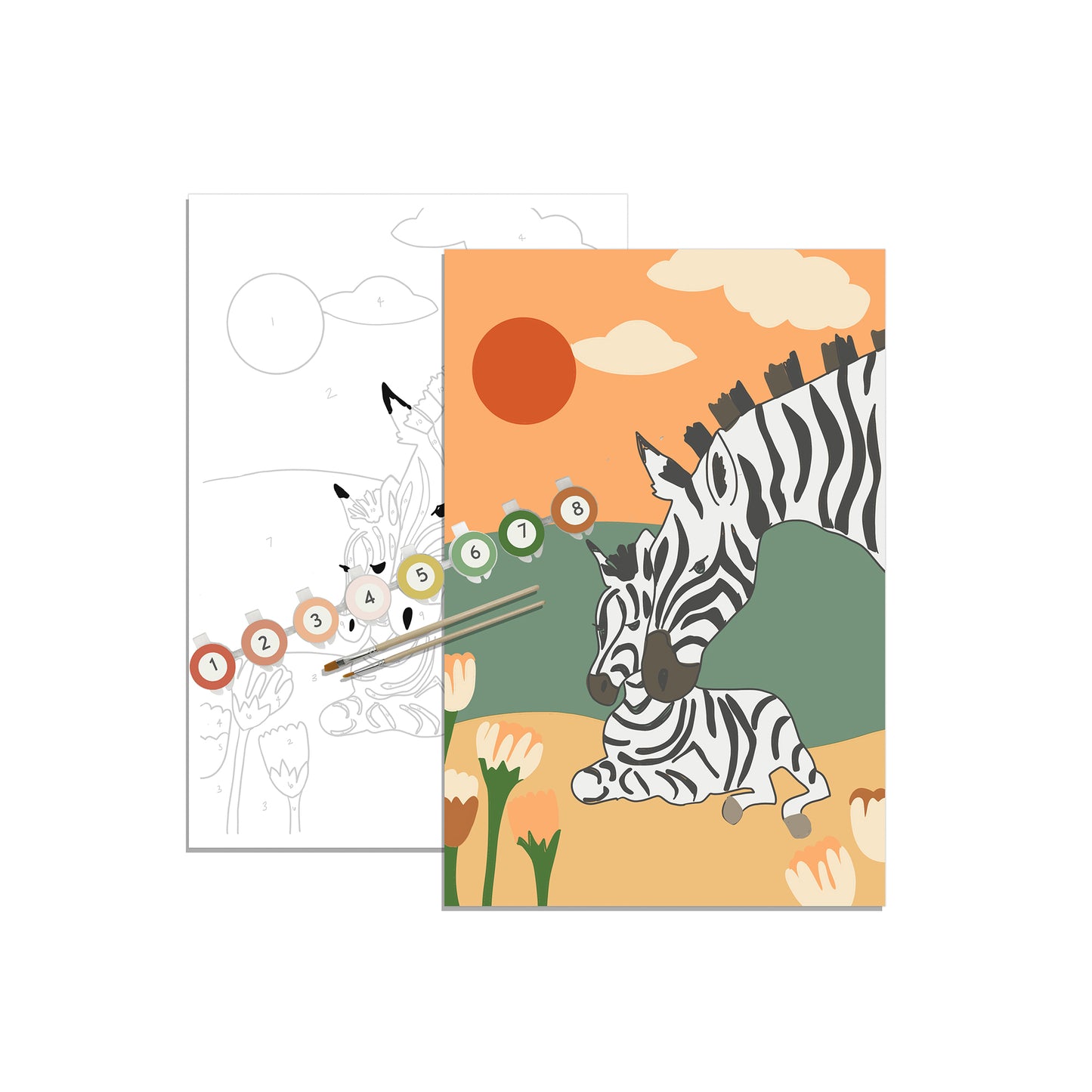 Zebra Family Paint by Number Kit